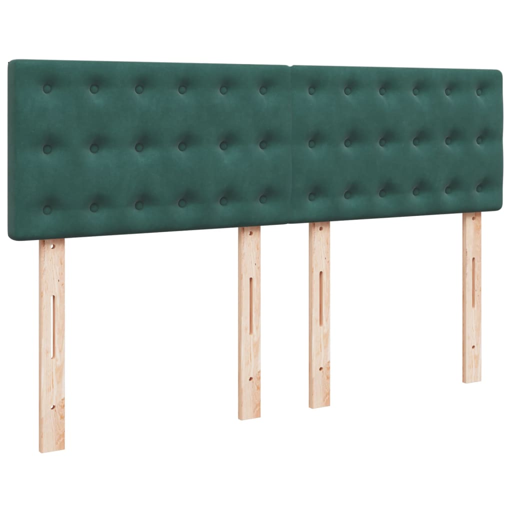 Pat box spring cu saltea, verde închis, 140x200 cm, catifea GartenMobel Dekor