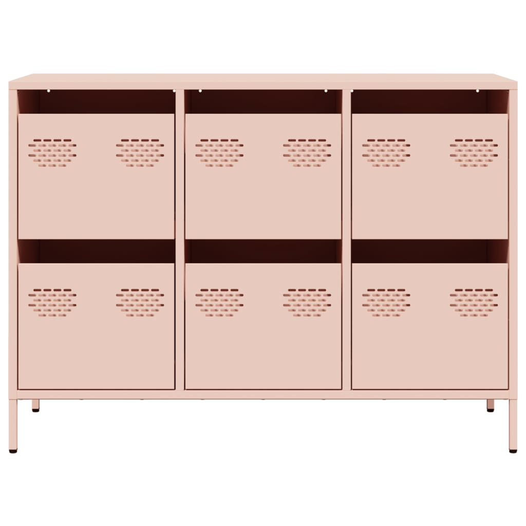 Dulap, roz, 101,5x39x73,5 cm, oțel laminat la rece GartenMobel Dekor