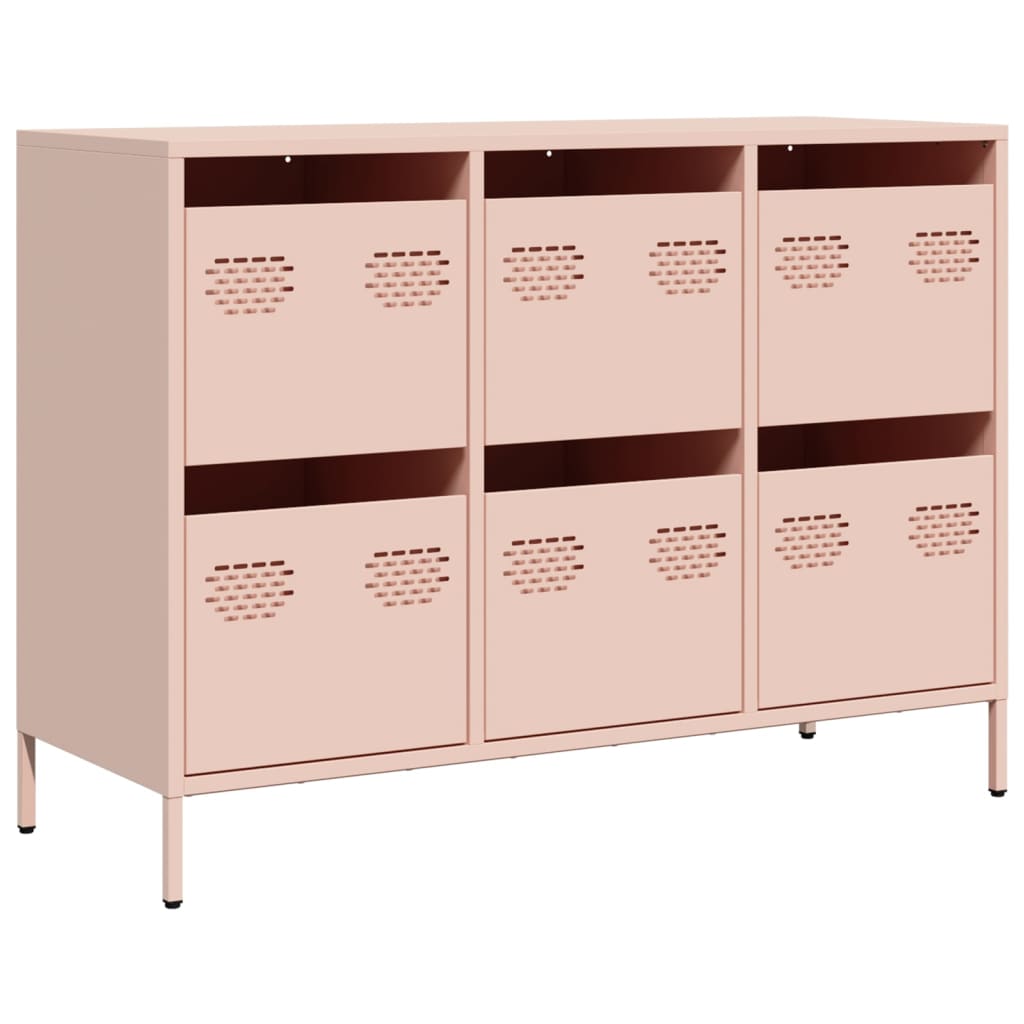 Dulap, roz, 101,5x39x73,5 cm, oțel laminat la rece GartenMobel Dekor