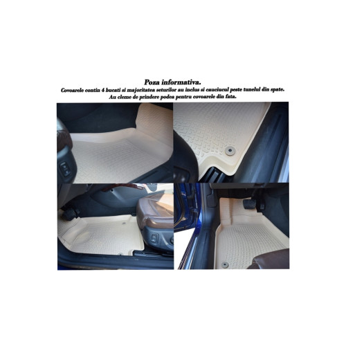 Covoare cauciuc tavita Bej compatibile Volkswagen Passat CC 2008-2016 Cod: 3D 62062B / A10 Automotive TrustedCars