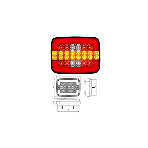 Lampa LED cu semnalizare dinamica 4 functii 24V Cod: 202205-D Automotive TrustedCars