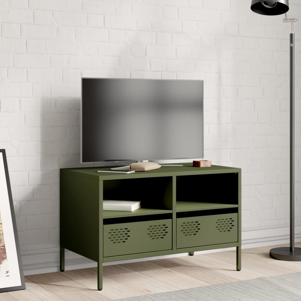 Dulap TV, verde măsliniu, 68x39x43,5 cm, oțel laminat la rece GartenMobel Dekor