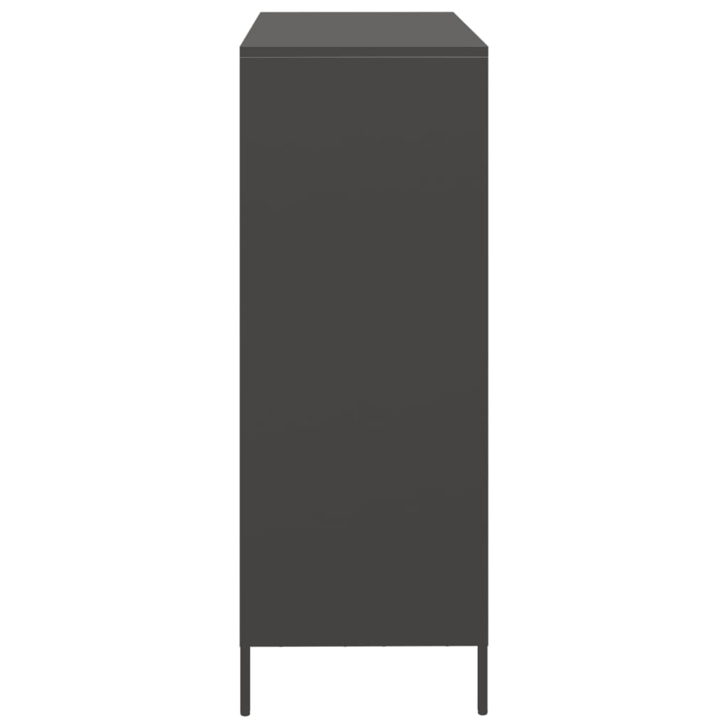 Dulap înalt, negru, 101,5x39x103,5 cm, oțel GartenMobel Dekor