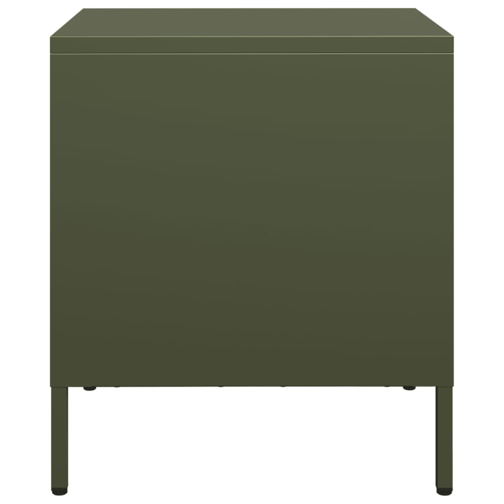 Noptiere, 2 buc., verde olive, 35x39x43,5 cm, oțel GartenMobel Dekor