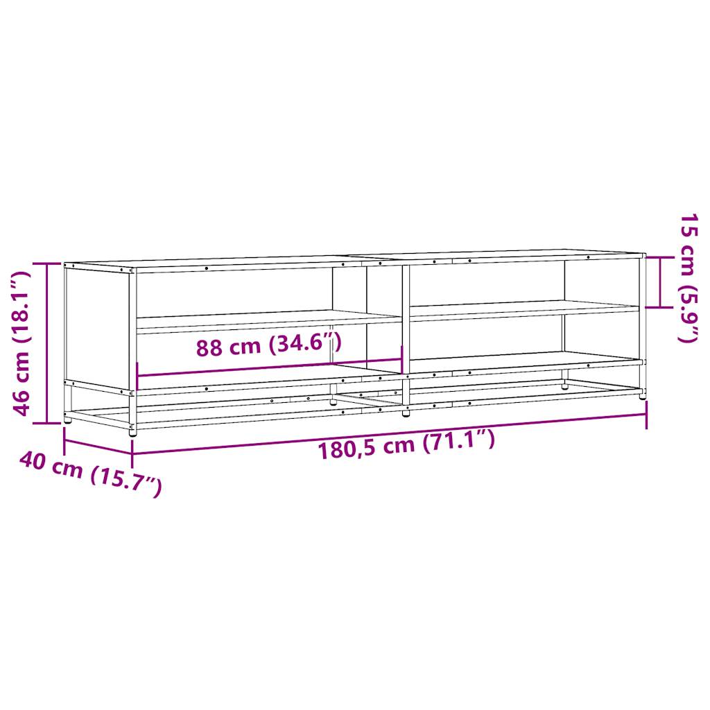 Dulap TV, stejar maro, 180,5x40x46 cm, lemn prelucrat GartenMobel Dekor