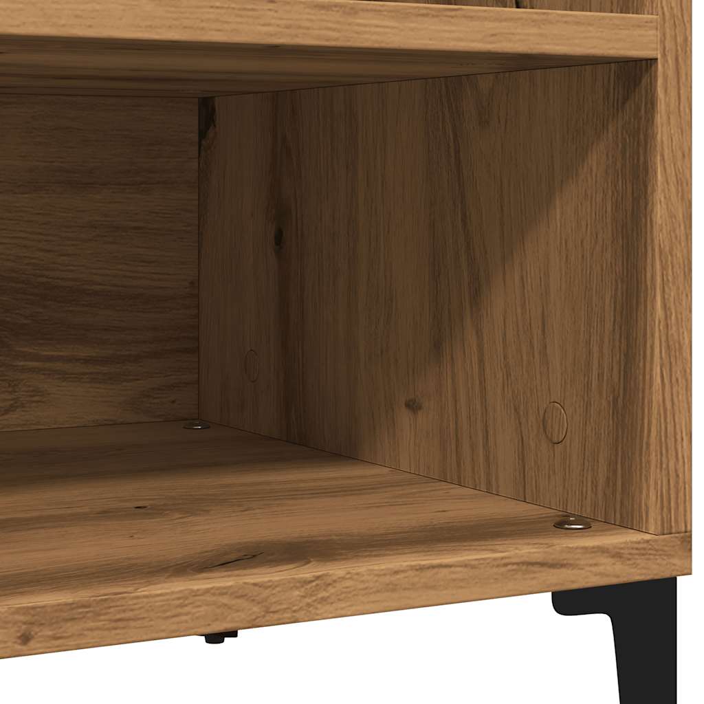 Dulap discuri stejar artizanal, 84,5x38x48 cm, lemn prelucrat GartenMobel Dekor