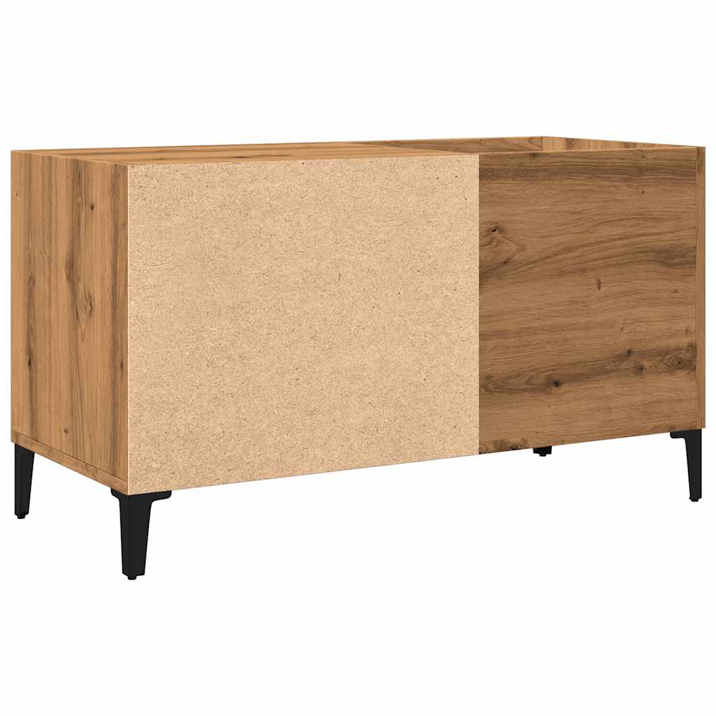 Dulap discuri stejar artizanal, 84,5x38x48 cm, lemn prelucrat GartenMobel Dekor