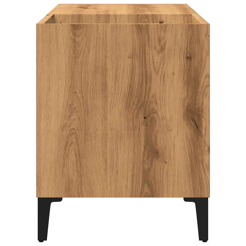 Dulap discuri stejar artizanal, 84,5x38x48 cm, lemn prelucrat GartenMobel Dekor