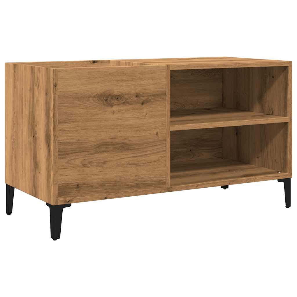 Dulap discuri stejar artizanal, 84,5x38x48 cm, lemn prelucrat GartenMobel Dekor