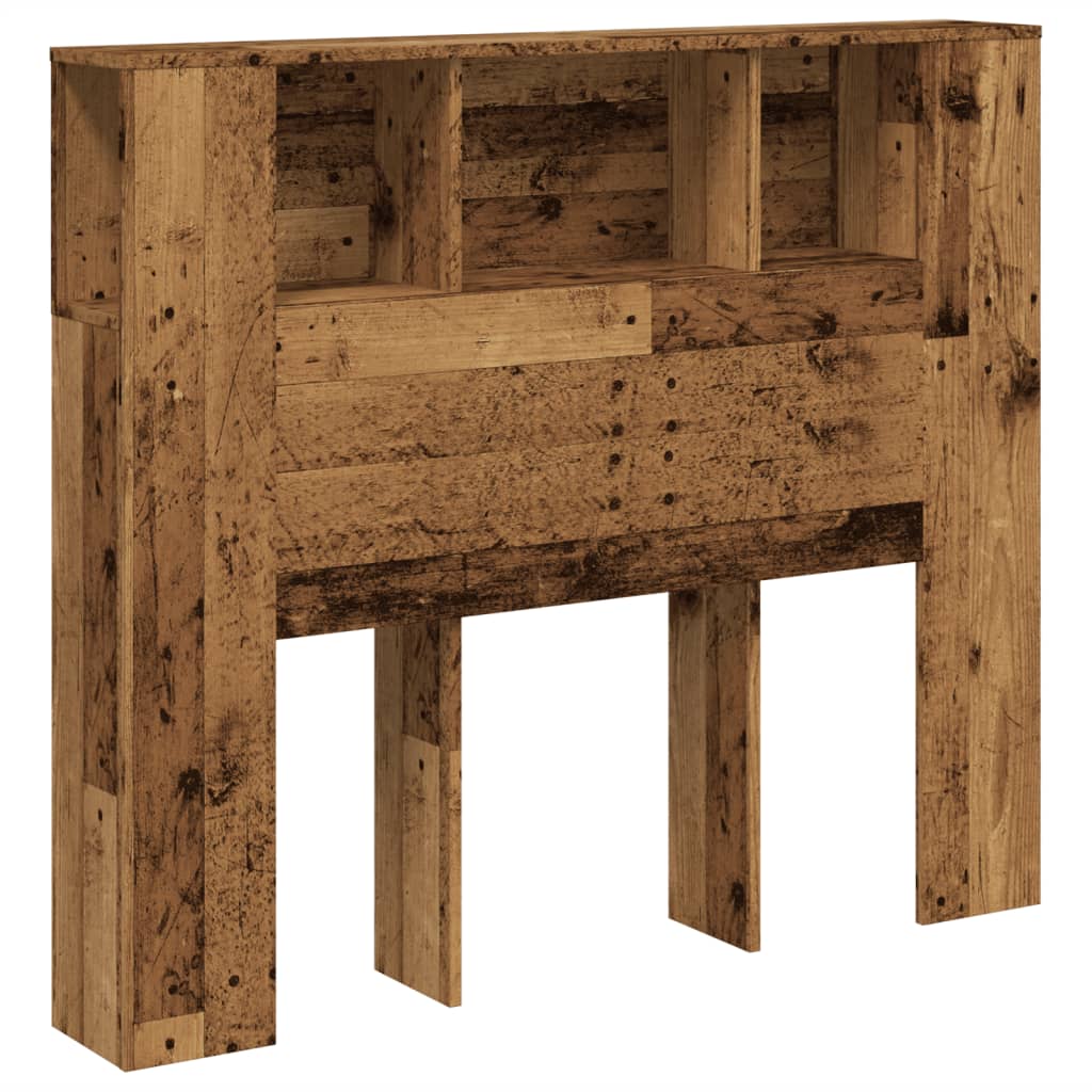 Tăblie pat cu dulap, lemn vechi 120x19x104,5 cm lemn prelucrat GartenMobel Dekor