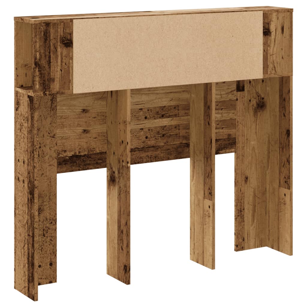 Tăblie pat cu dulap, lemn vechi 120x19x104,5 cm lemn prelucrat GartenMobel Dekor