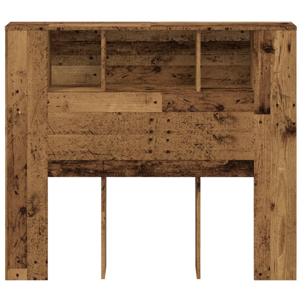 Tăblie pat cu dulap, lemn vechi 120x19x104,5 cm lemn prelucrat GartenMobel Dekor