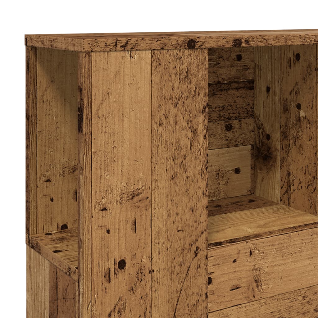 Tăblie pat cu dulap, lemn vechi 120x19x104,5 cm lemn prelucrat GartenMobel Dekor