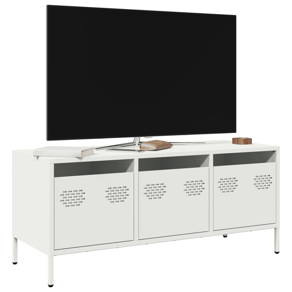 Dulap TV, alb, 101,5x39x43,5 cm, oțel laminat la rece GartenMobel Dekor