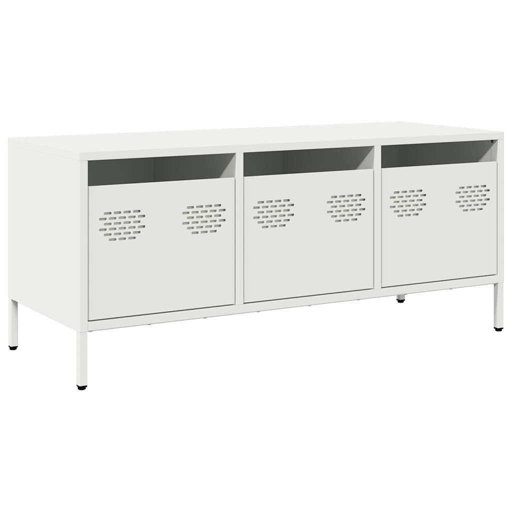 Dulap TV, alb, 101,5x39x43,5 cm, oțel laminat la rece GartenMobel Dekor