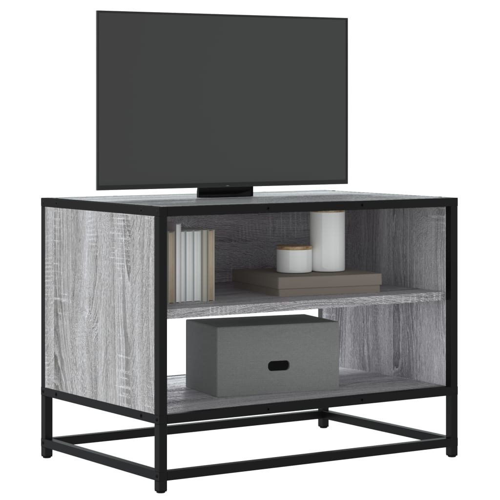 Dulap TV, gri sonoma, 61x40x46 cm, lemn prelucrat și metal GartenMobel Dekor