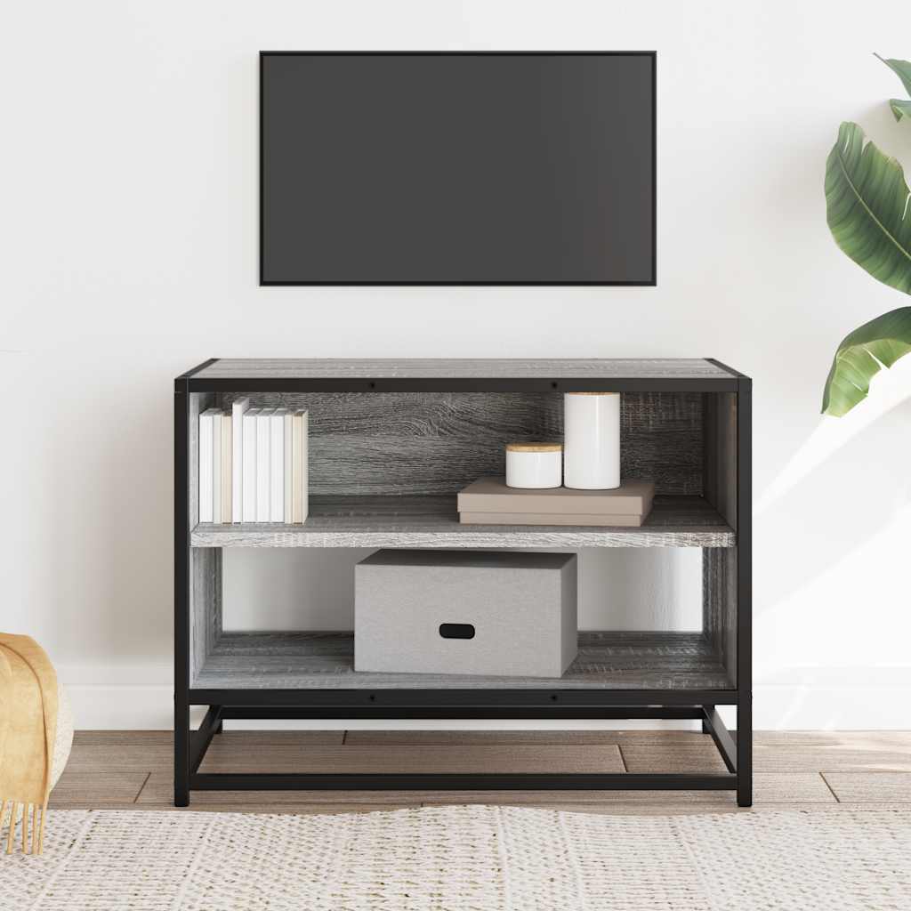 Dulap TV, gri sonoma, 61x40x46 cm, lemn prelucrat și metal GartenMobel Dekor