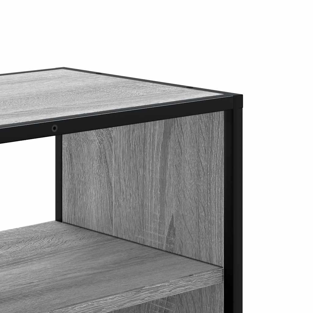 Dulap TV, gri sonoma, 80x31x39,5 cm, lemn prelucrat și metal GartenMobel Dekor