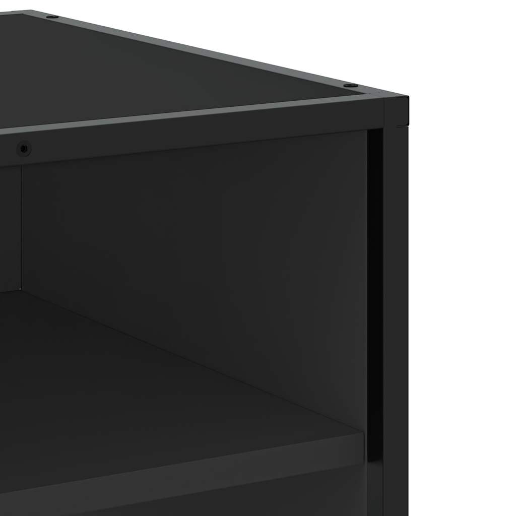 Dulap TV, negru, 61x40x46 cm, lemn prelucrat și metal GartenMobel Dekor