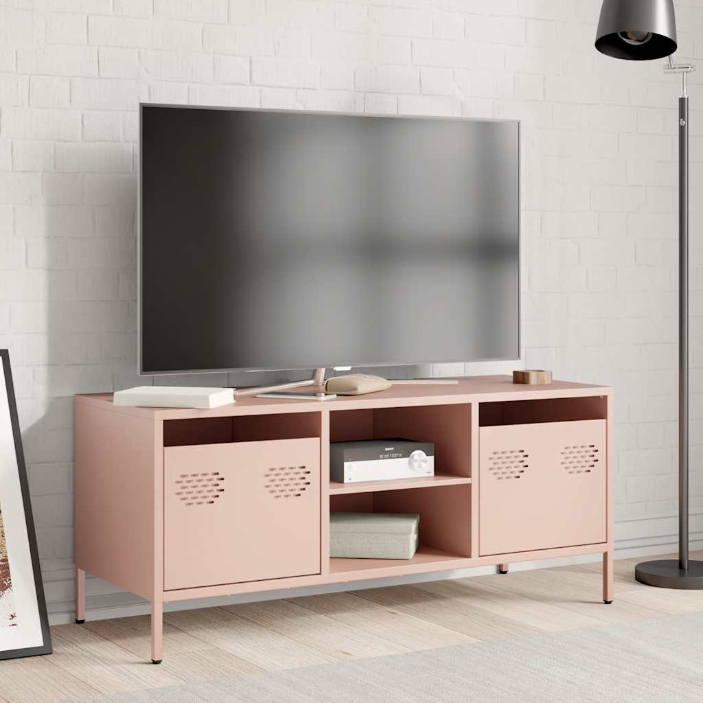 Dulap TV, roz, 101,5x39x43,5 cm, oțel laminat la rece GartenMobel Dekor