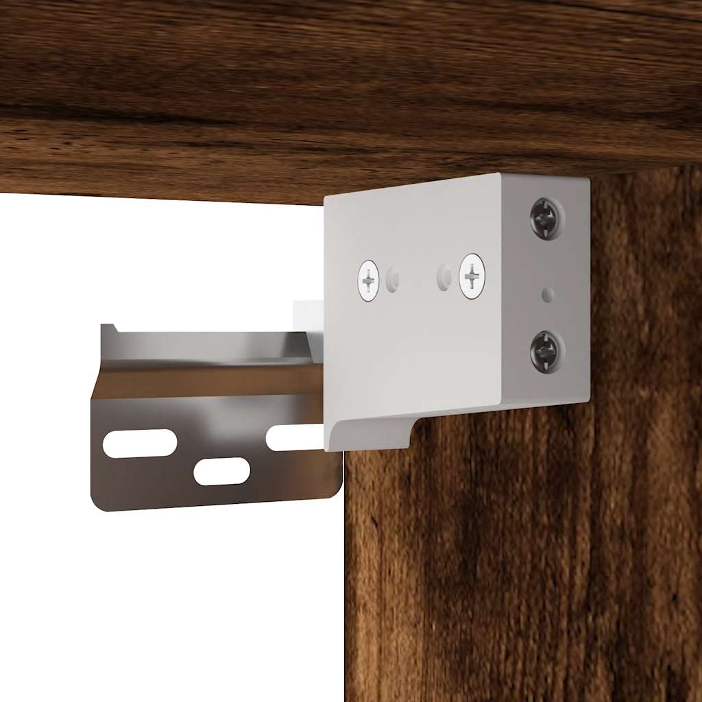 Dulap TV stejar fumuriu, 80x31x39,5 cm, lemn prelucrat și metal GartenMobel Dekor