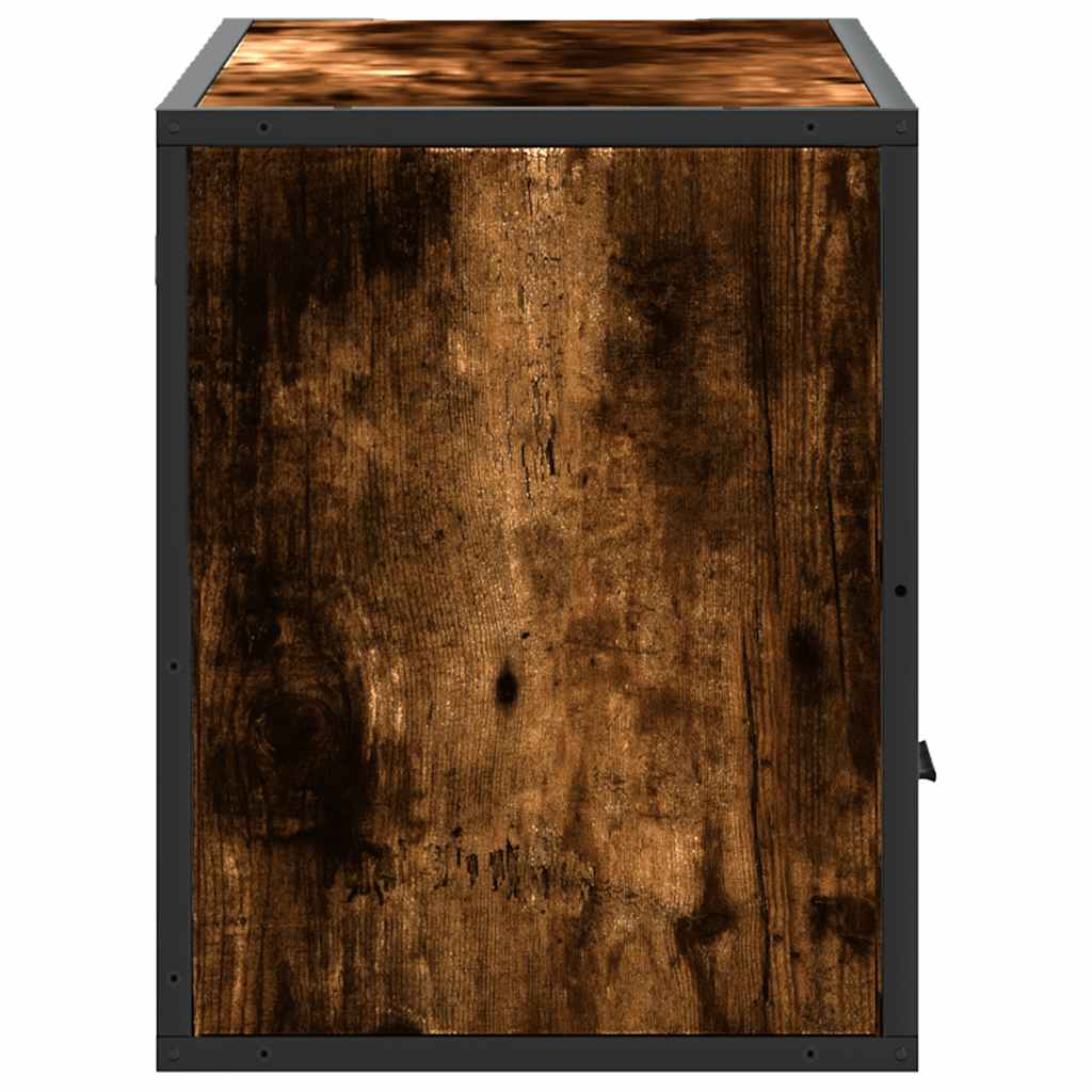 Dulap TV stejar fumuriu, 80x31x39,5 cm, lemn prelucrat și metal GartenMobel Dekor