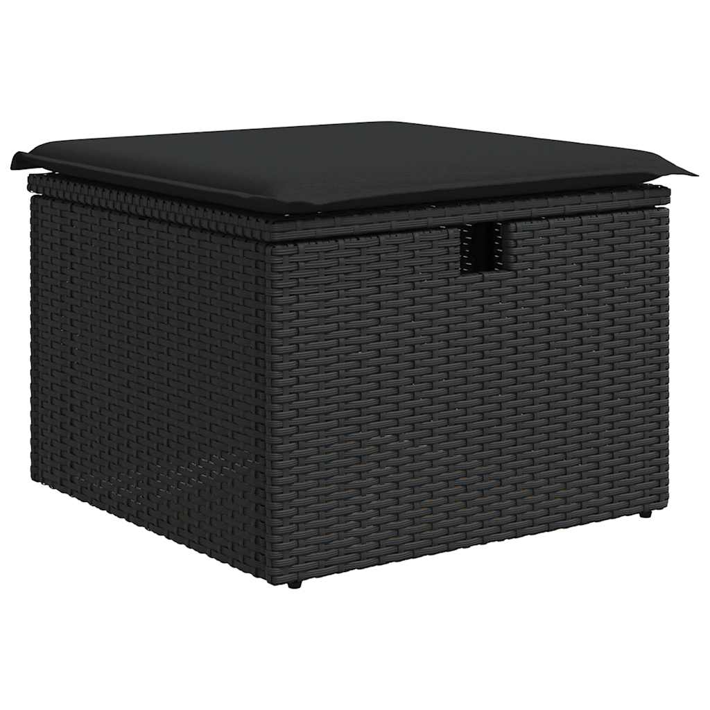 Set mobilier de grădină cu perne, 6 piese, negru, poliratan GartenMobel Dekor