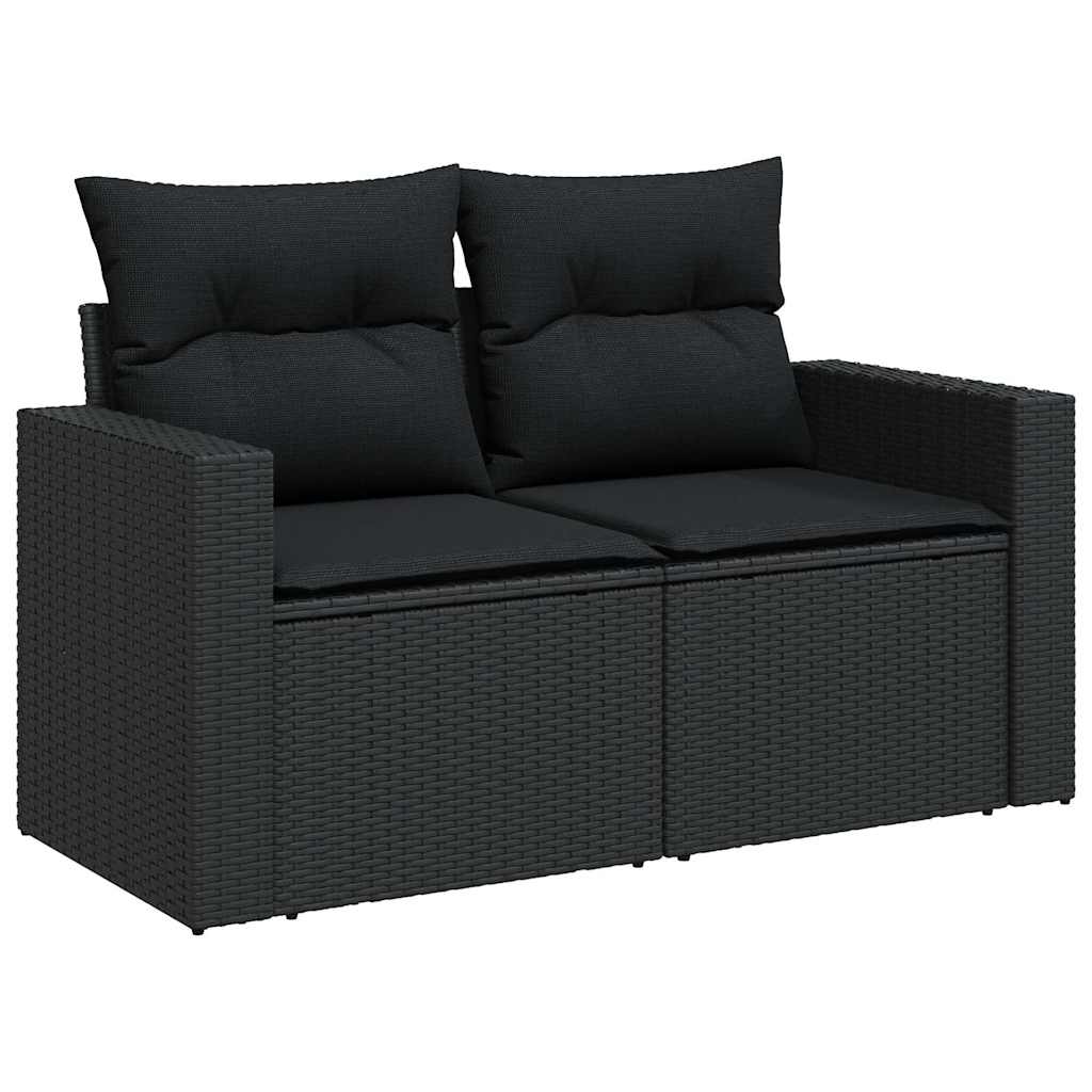 Set mobilier de grădină cu perne, 5 piese, negru, poliratan GartenMobel Dekor