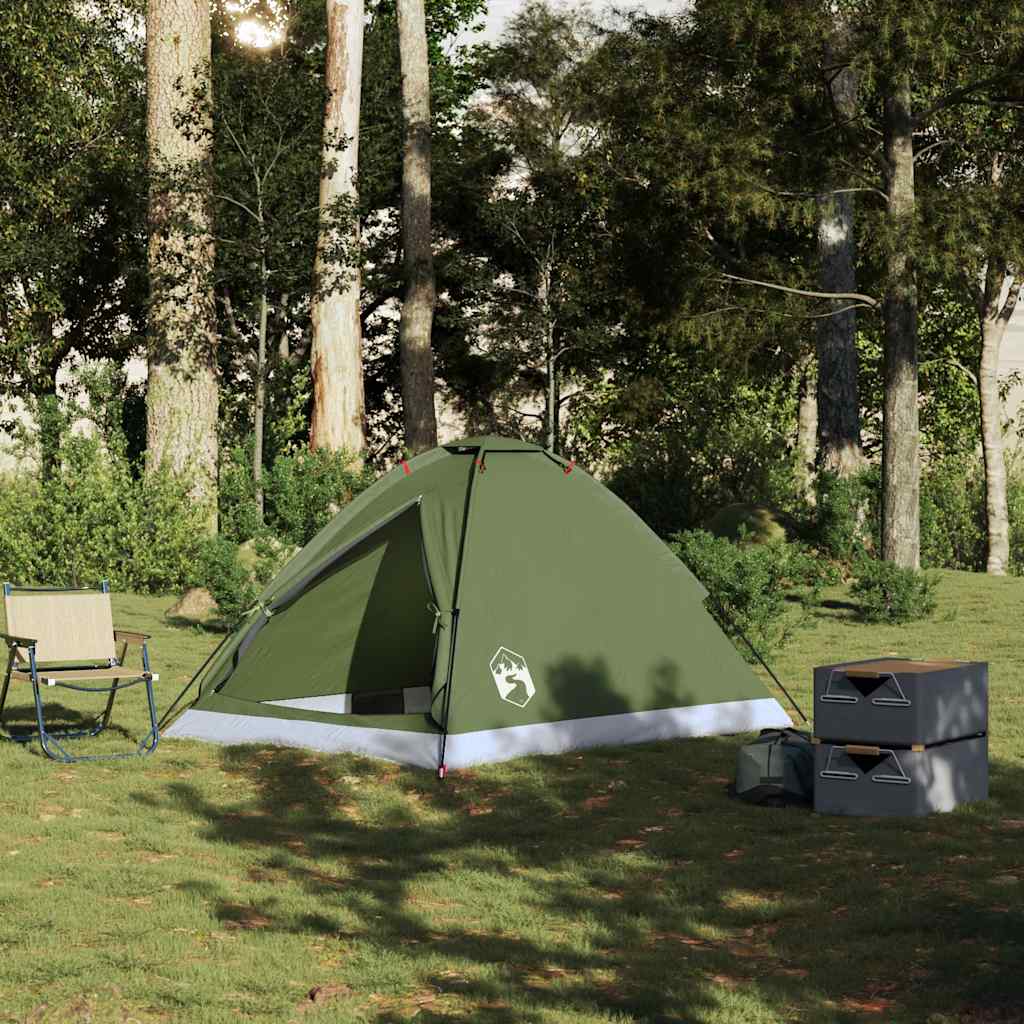 Cort camping cupolă 2 persoane verde măsliniu impermeabil GartenMobel Dekor