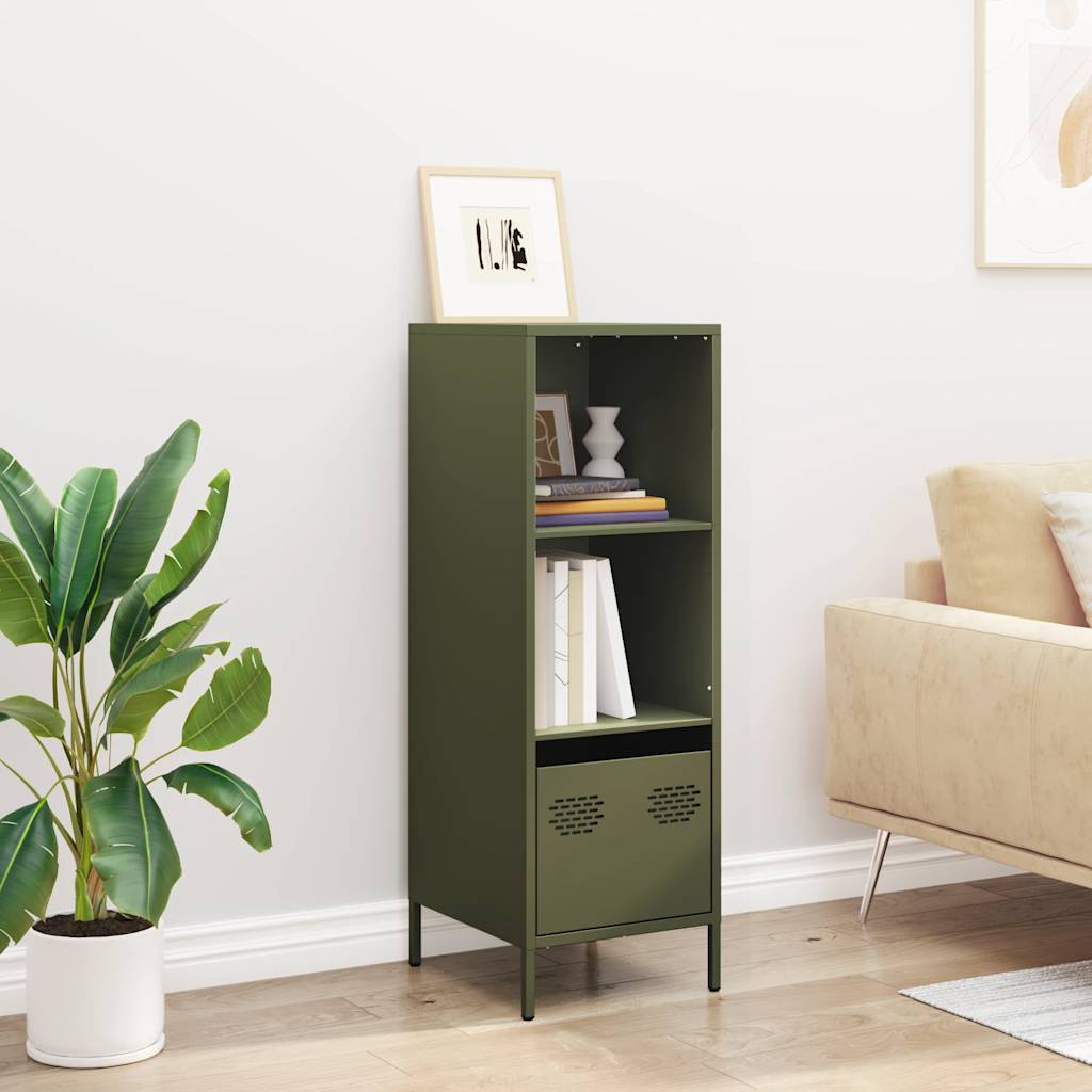 Dulap înalt verde măslină 35x39x103,5 cm oțel GartenMobel Dekor