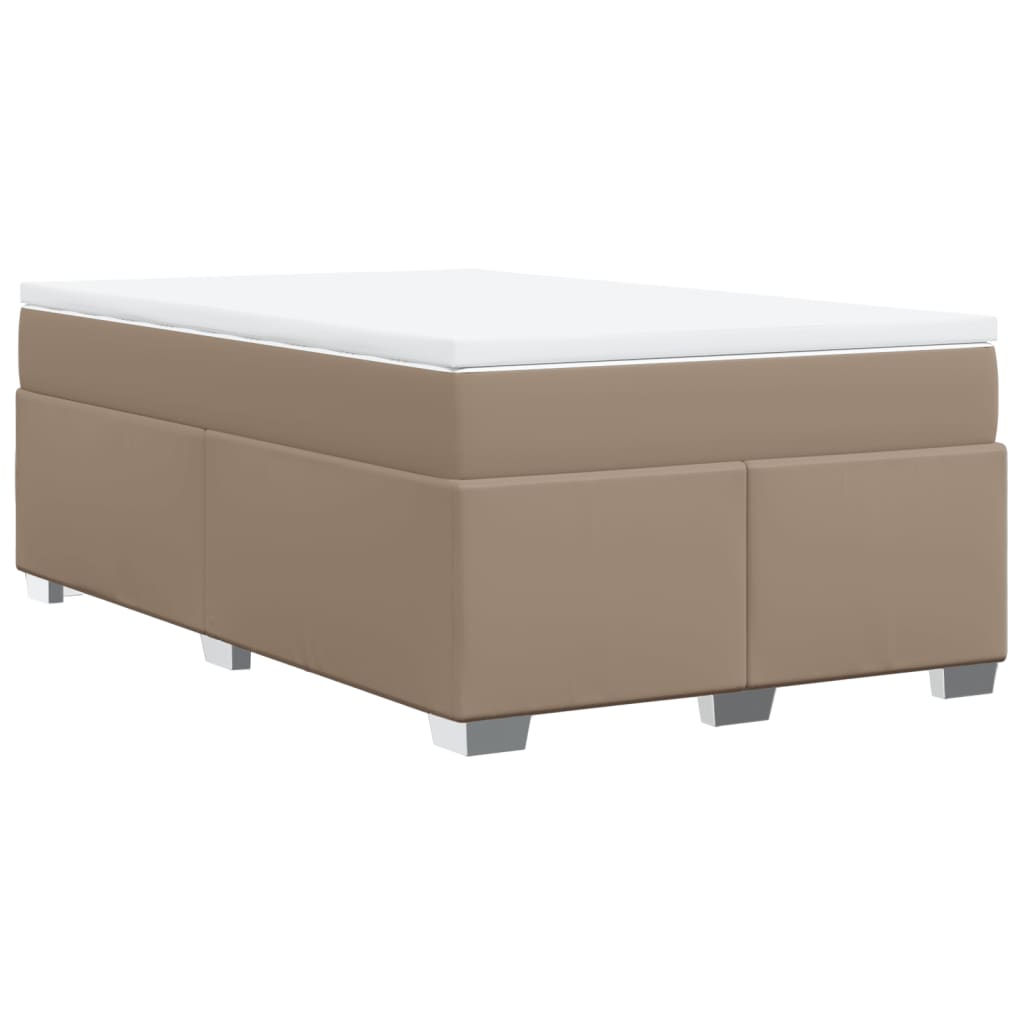 Pat box spring cu saltea, cappuccino, 120x190cm piele ecologică GartenMobel Dekor