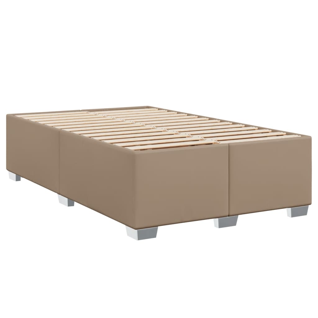 Pat box spring cu saltea, cappuccino, 120x190cm piele ecologică GartenMobel Dekor