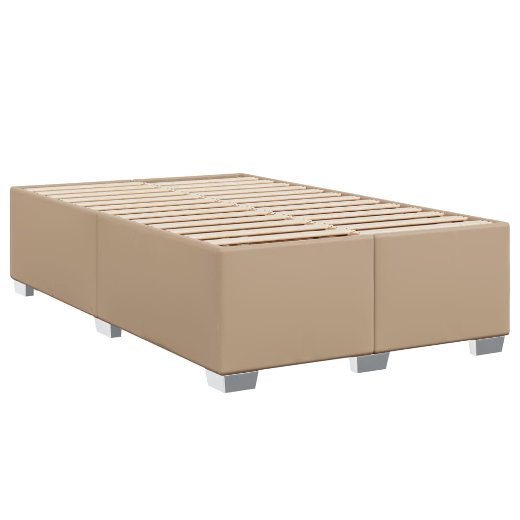 Pat box spring cu saltea, cappuccino, 120x190cm piele ecologică GartenMobel Dekor
