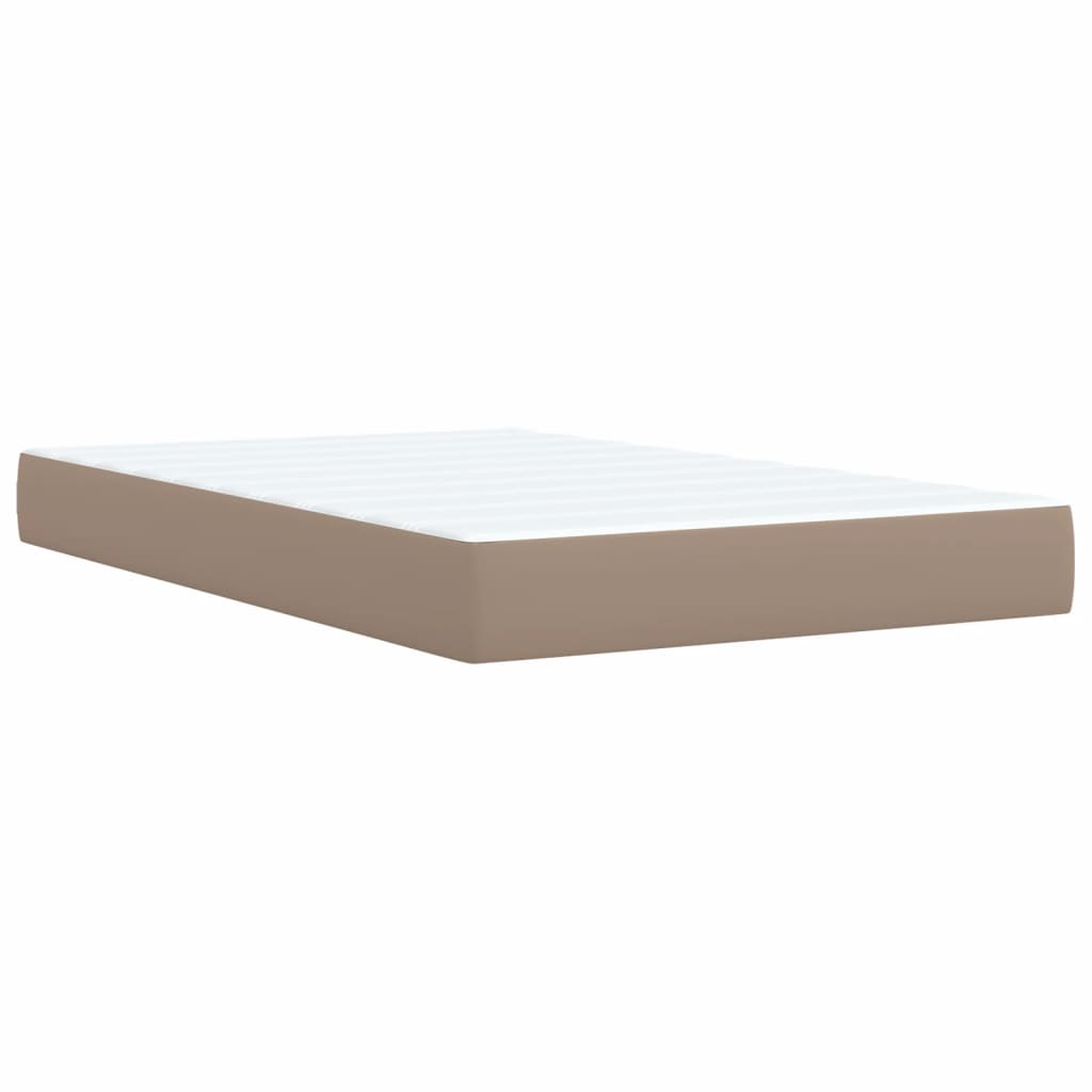 Pat box spring cu saltea, cappuccino, 120x190cm piele ecologică GartenMobel Dekor