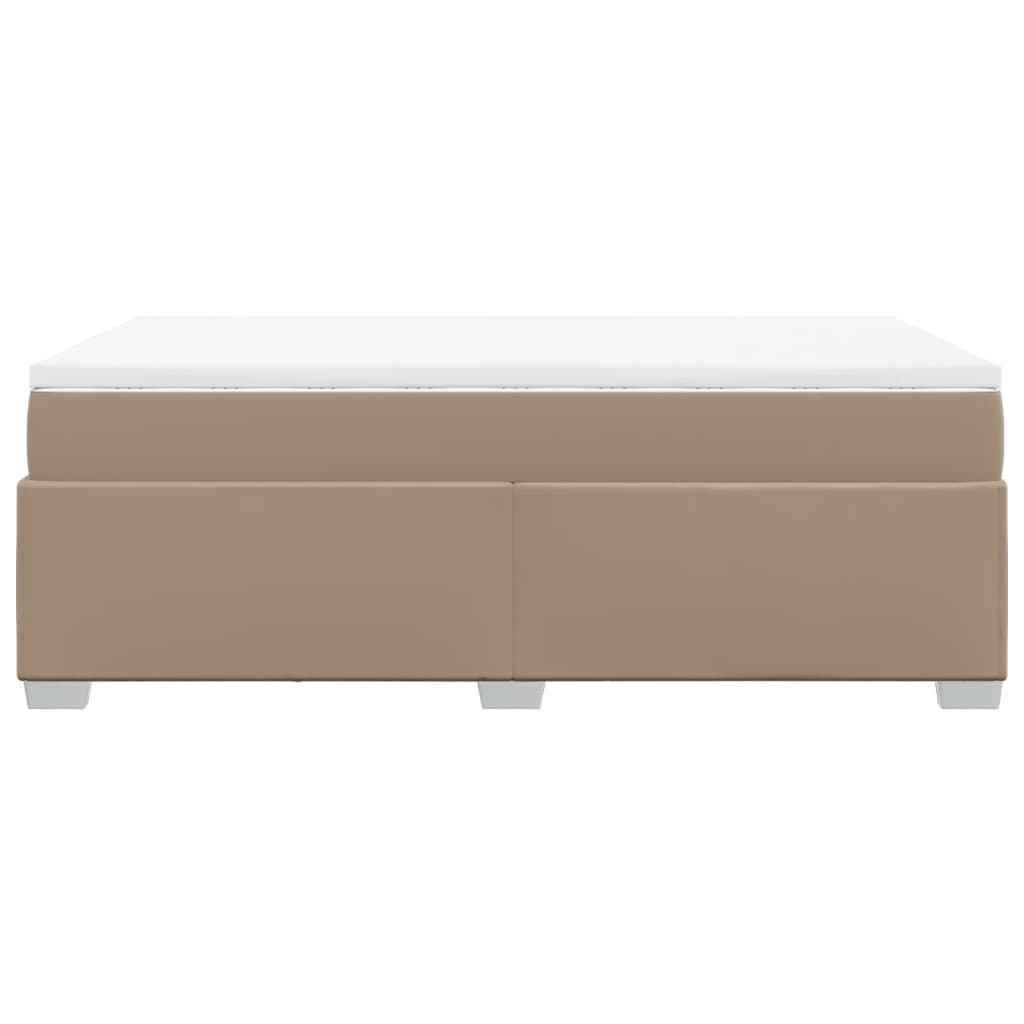 Pat box spring cu saltea, cappuccino, 120x190cm piele ecologică GartenMobel Dekor