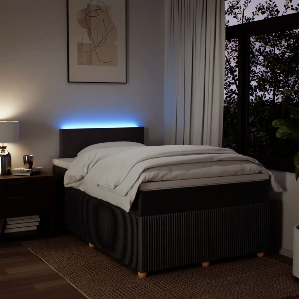 Pat box spring cu saltea, maro închis, 120x190 cm, textil GartenMobel Dekor