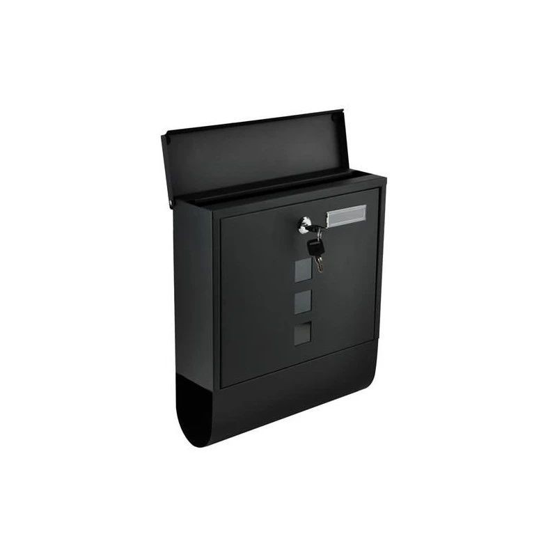 Cutie postala cu suport pentru ziare, 2 chei, de exterior, 33x30x8.5 cm, metal, negru MultiMark GlobalProd