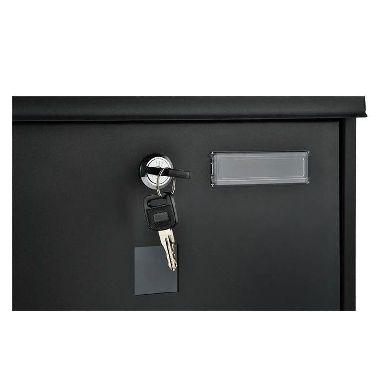 Cutie postala cu suport pentru ziare, 2 chei, de exterior, 33x30x8.5 cm, metal, negru MultiMark GlobalProd