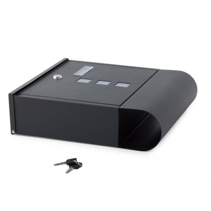 Cutie postala cu suport pentru ziare, 2 chei, de exterior, 33x30x8.5 cm, metal, negru MultiMark GlobalProd