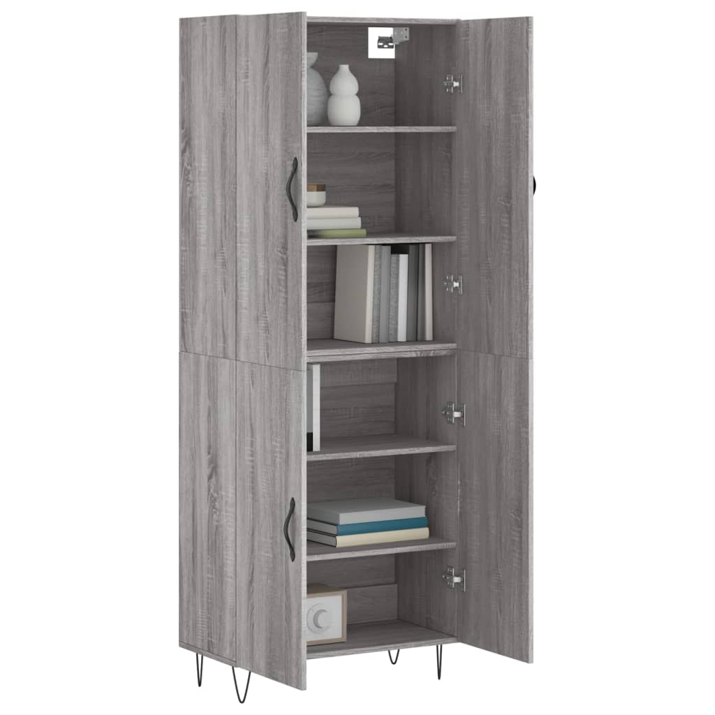 Dulap înalt, gri sonoma, 69,5x34x180 cm, lemn compozit GartenMobel Dekor