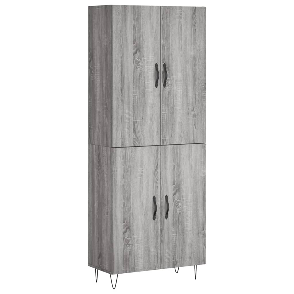 Dulap înalt, gri sonoma, 69,5x34x180 cm, lemn compozit GartenMobel Dekor