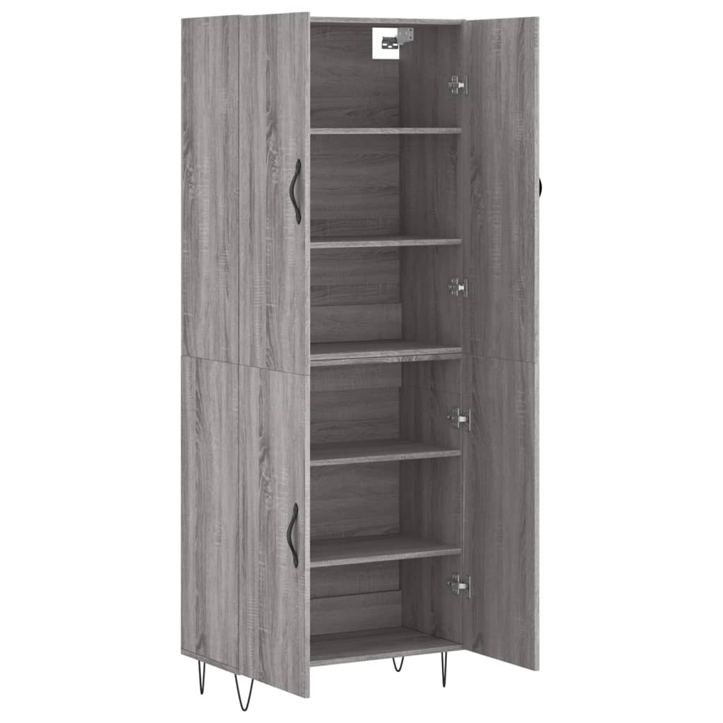 Dulap înalt, gri sonoma, 69,5x34x180 cm, lemn compozit GartenMobel Dekor