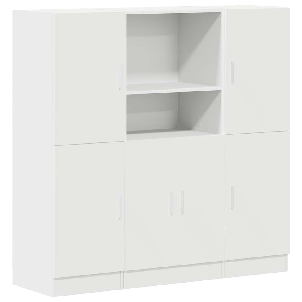 Set dulap de bucătărie din 3 piese Lemn prelucrat alb GartenMobel Dekor