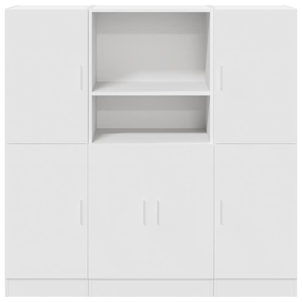 Set dulap de bucătărie din 3 piese Lemn prelucrat alb GartenMobel Dekor