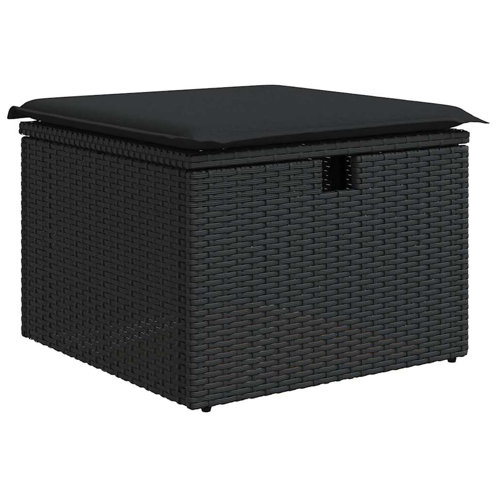 Set mobilier de grădină cu perne, 6 piese, negru, poliratan GartenMobel Dekor
