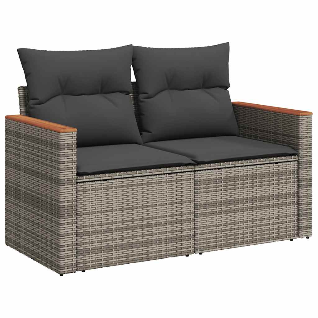 Set mobilier grădină cu perne, 6 piese, gri, poliratan GartenMobel Dekor