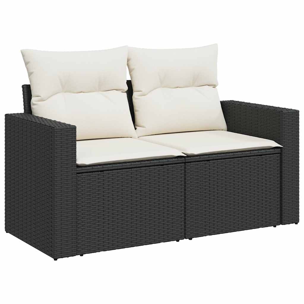 Set mobilier de grădină cu perne, 6 piese, negru, poliratan GartenMobel Dekor