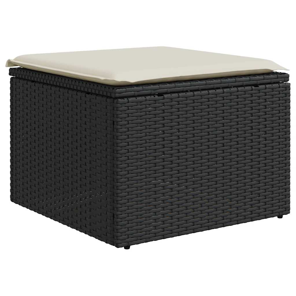 Set mobilier de grădină cu perne, 6 piese, negru, poliratan GartenMobel Dekor