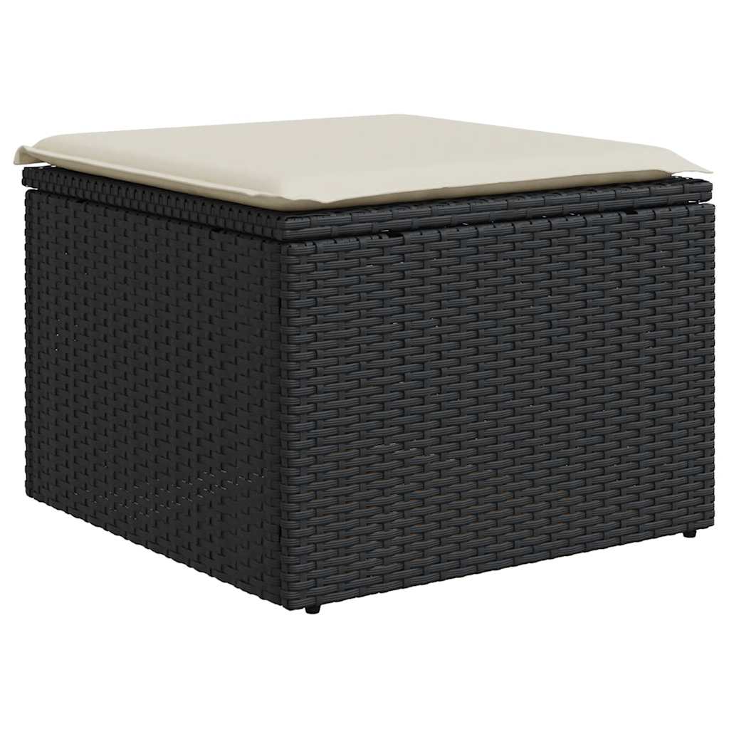 Set mobilier de grădină cu perne, 6 piese, negru, poliratan GartenMobel Dekor