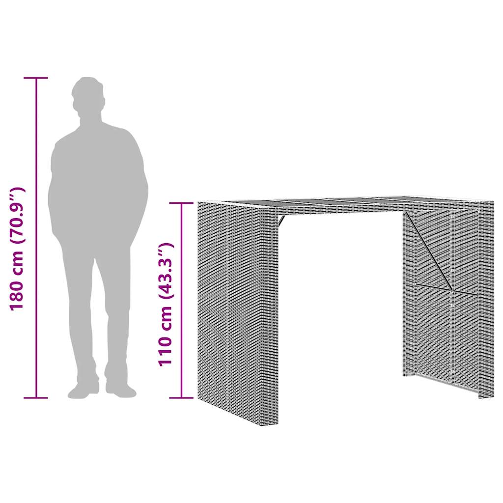 Set mobilier bar de grădină, cu perne, 5 piese, gri, poliratan GartenMobel Dekor